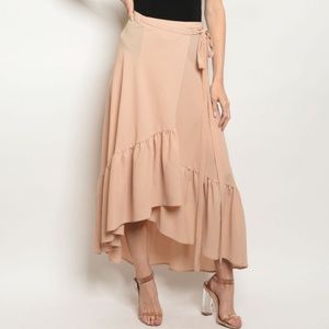 SALE! ♡ Boho Summer Wrap Skirt w/ Ruffle Hem!